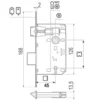 Serratura patent AGB Q.8/70 entrata 45 bordo quadro ottonata