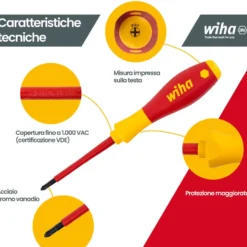 Set cacciaviti isolati VDE professionali da elettricista WIHA 00834 pz.7