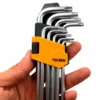 Set chiavi torx a brugola prolungati con foro pz.9 chiavini torx TOLSEN 20057