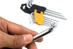 Set chiavi torx a brugola prolungati con foro pz.9 chiavini torx TOLSEN 20057