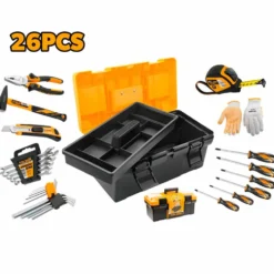 Set di attrezzi 26 pezzi con cassetta portautensili in plastica TOLSEN 85361