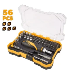 Set 56 pezzi cacciavite a cricchetto con inserti bits e bussole TOLSEN 20187