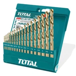 Set 19 punte HSS rettificate per metallo da 1 a 10 mm. TOTAL TOTTACSD0195