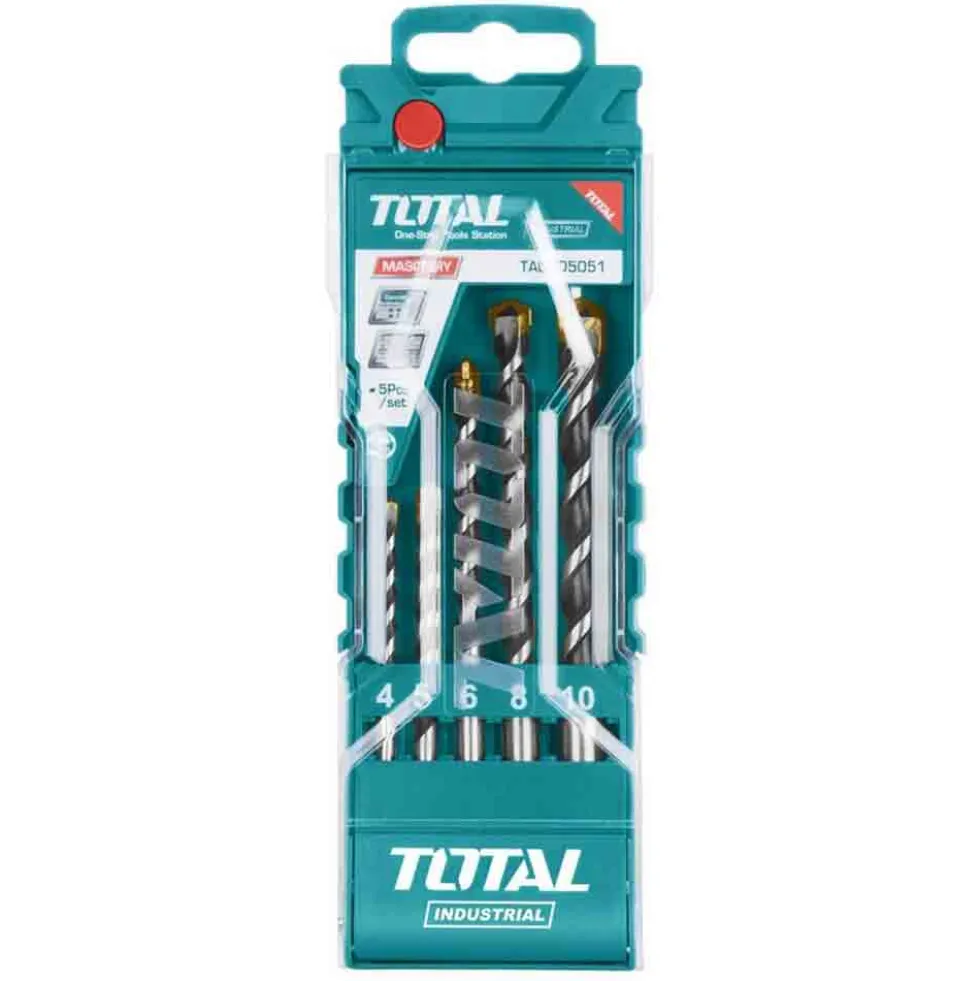 Set 5 punte per muratura di buona qualità mm.4-5-6-8-10 TOTAL TOTTACSD5051