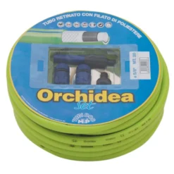 Set tubo da giardino ORCHIDEA 5 strati mm.15 (5/8") x 15 mt. con raccordi e lancia