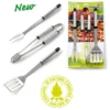 Set utensili per barbecue 3 pezzi in acciaio inox OMPAGRILL