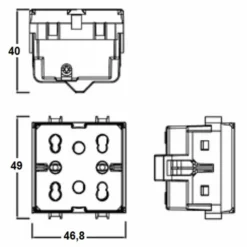 SIDE Presa universale schuko + 2 bivalenti adattabile Bticino Matix