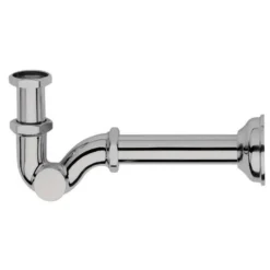 Sifone cromato a S da 1"1/4 per scarico lavabo e bidet