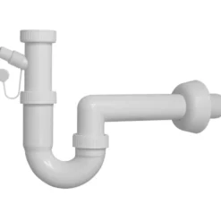 Sifone pvc a S autopulente 1 via 1"1/2 x 40 con attacco lavatrice/lavastoviglie per lavello cucina