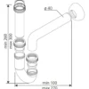 Sifone pvc a S autopulente 1 via 1"1/2 x 40 per lavello cucina