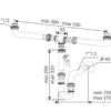 Sifone pvc a S autopulente 2 vie 1"1/2 x 40 con attacco lavatrice/lavastoviglie per lavello cucina