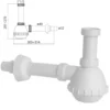 Sifone pvc 1 via 1"1/2 bianco senza piletta per lavello cucina MARYPLAST S500