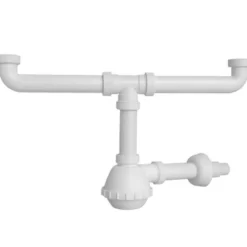 Sifone pvc 2 vie 1"1/2 bianco senza pilette per lavello cucina MARYPLAST S600
