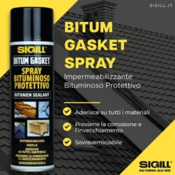 Sigillante bituminoso impermeabilizzante spray SIGILL BITUM GASKET nero ml.500