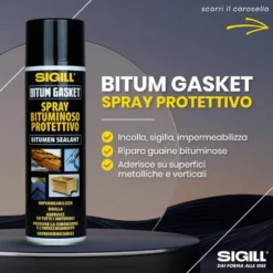 Sigillante bituminoso impermeabilizzante spray SIGILL BITUM GASKET nero ml.500