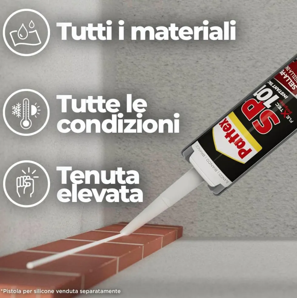 Sigillante neutro dalle elevatissime prestazioni PATTEX SP101 FLEXTECH bianco ml.280
