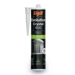 Silicone adesivo sigillante trasparente cristallino a base di polimeri silano modificati SIGILL EVOLUTION CRYSTAL 600 ml.290
