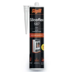 Silicone sigillante acetico per alte temperature fino a 300°C SIGILL SILCOFLEX 587 ml.300 nero