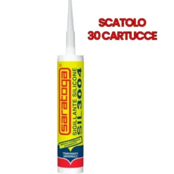 Silicone sigillante acetico universale trasparente SARATOGA SIL3004 ml.280 cf.30 cartucce OFFERTA