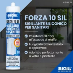 Silicone sigillante antimuffa di alta qualità per sanitari SIGILL FORZA 10 SIL ml.280 trasparente