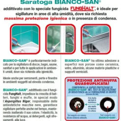 Silicone sigillante antimuffa per sanitari BIANCOSAN SARATOGA ml.310 bianco