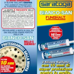 Silicone sigillante antimuffa per sanitari BIANCOSAN SARATOGA tubetto ml.90 bianco