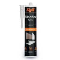 Silicone sigillante a reticolazione neutra ossimica per specchi SIGILL SILCOFLEX 595 ml.300 trasparente
