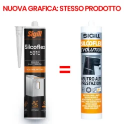 Silicone sigillante neutro ad alte prestazioni SIGILL SILCOFLEX EVOLUTION 591 ml.300 trasparente