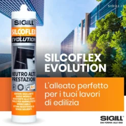 Silicone sigillante neutro ad alte prestazioni SIGILL SILCOFLEX EVOLUTION ml.290 beige RAL 1013