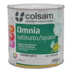 Smalto acrilico all'acqua opaco OMNIA bianco - nero tinte RAL e NCS inodore antigraffio COL. SAMMARINESE vari formati