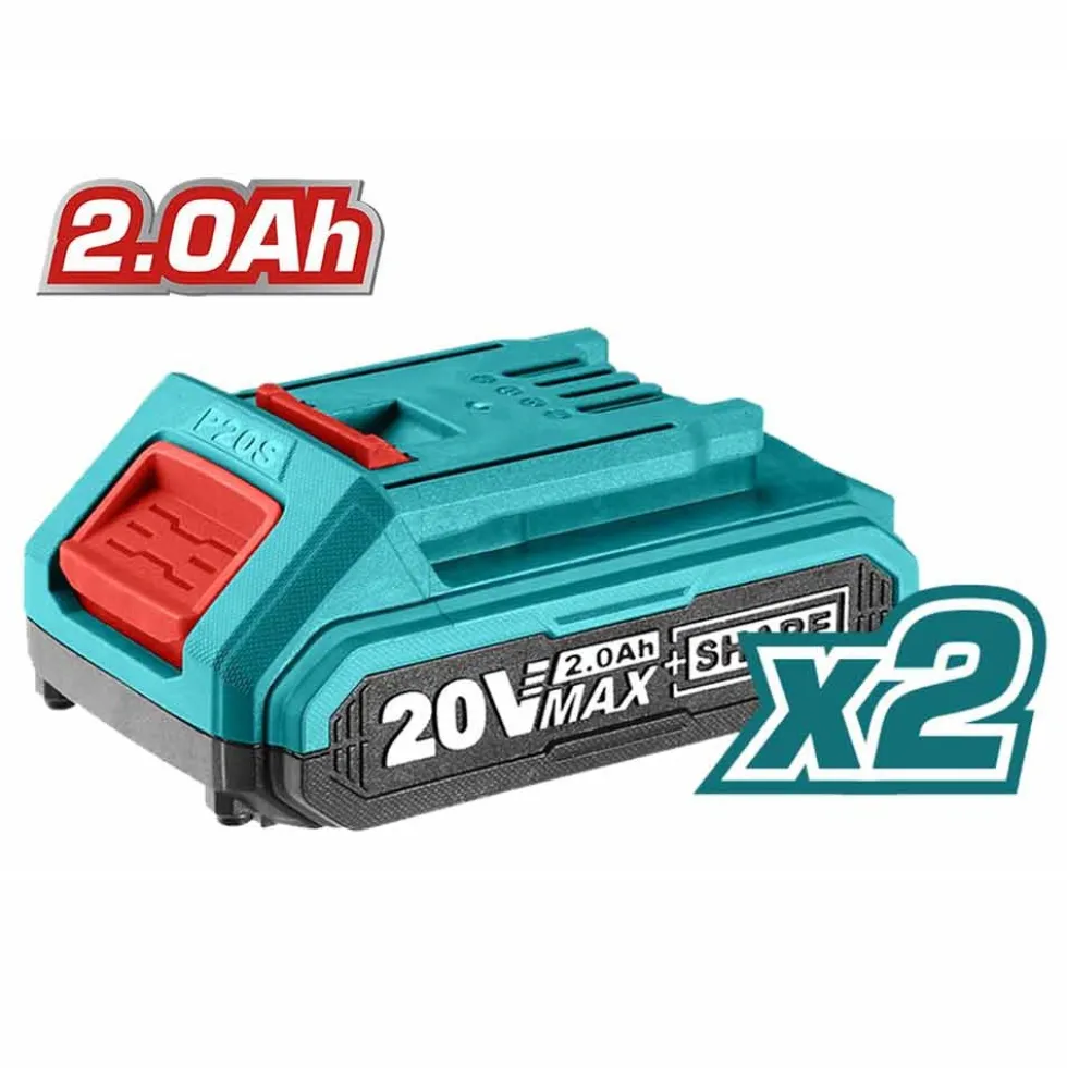 Smerigliatrice angolare a batteria 20V 2Ah litio 2 batt. + caric. motore brushless TOTTAGLI1152