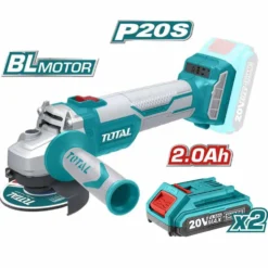 Smerigliatrice angolare a batteria 20V 2Ah litio 2 batt. + caric. motore brushless TOTTAGLI1152
