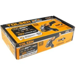 Smerigliatrice angolare a batteria 20V BRUSHLESS mm.125 serie MP20V con 2 batterie 20V 2.0Ah litio + caricabatteria TOLSEN 87278