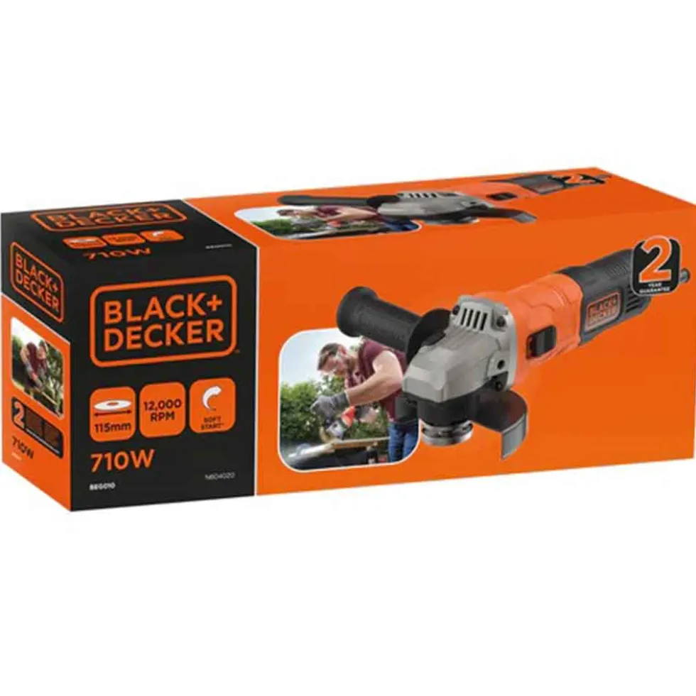Smerigliatrice angolare BLACK+DECKER BEG010 frullino flex 710W mm.115