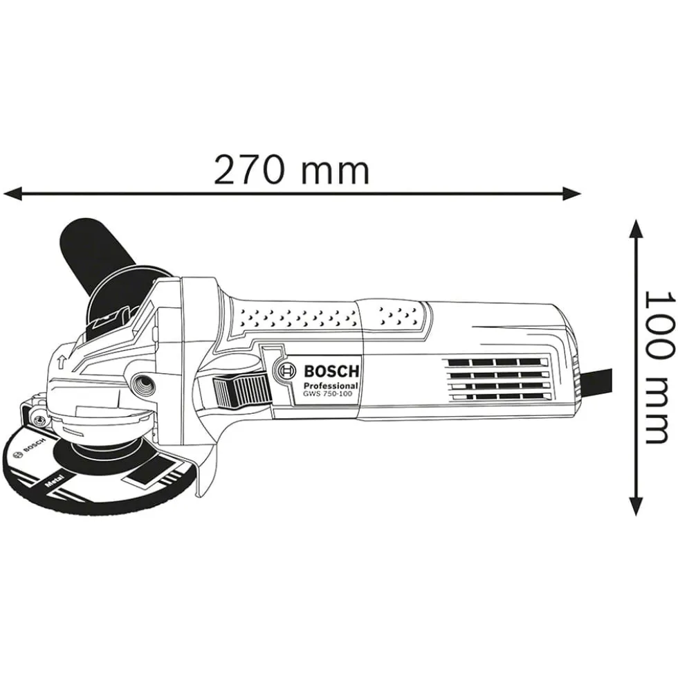Smerigliatrice angolare BOSCH GWS750 Professional flex frullino 750W mm.115