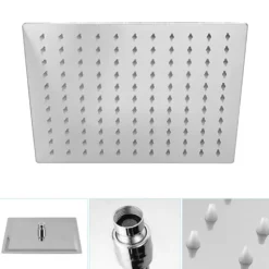 Soffione doccia ultra slim in acciaio INOX AISI 304 quadrato cm.20 x 20 cromato