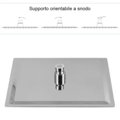 Soffione doccia ultra slim in acciaio INOX AISI 304 quadrato cm.20 x 20 cromato