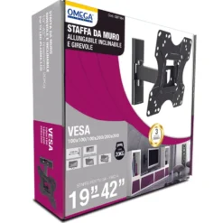 Staffa tv a parete snodata 3 snodi per tv 19"-42" max 20 kg. vesa max 200 x 200 OMEGA