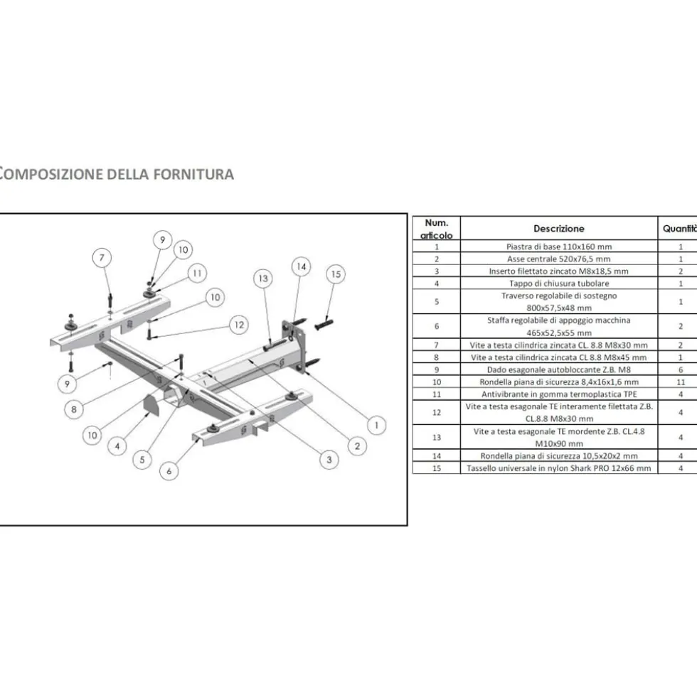 Staffe per climatizzatori per cappotto termico portata kg.110 regolabile
