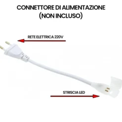 Striscia LED SMD 2835 220V 9W/mt. 900 lumen/mt. IP65 mm.10 x 5 varie tonalità di luce VENDITA AL METRO