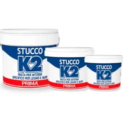 Stucco in pasta pronto all'uso K2 bianco per legno e muri vari formati