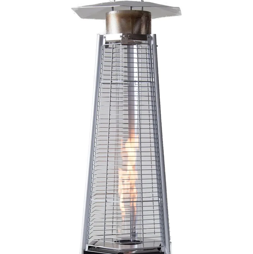 Stufa aerea piramide a gas da esterno LBH HEXAGON 12,5kw nera C LINE