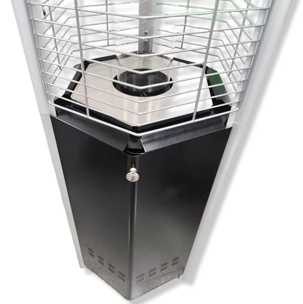 Stufa aerea piramide a gas da esterno LBH HEXAGON 12,5kw nera C LINE