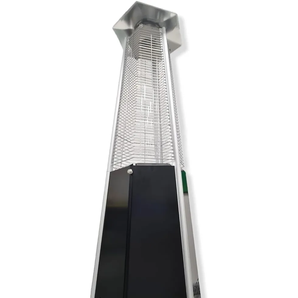Stufa aerea piramide a gas da esterno LBH HEXAGON 12,5kw nera C LINE