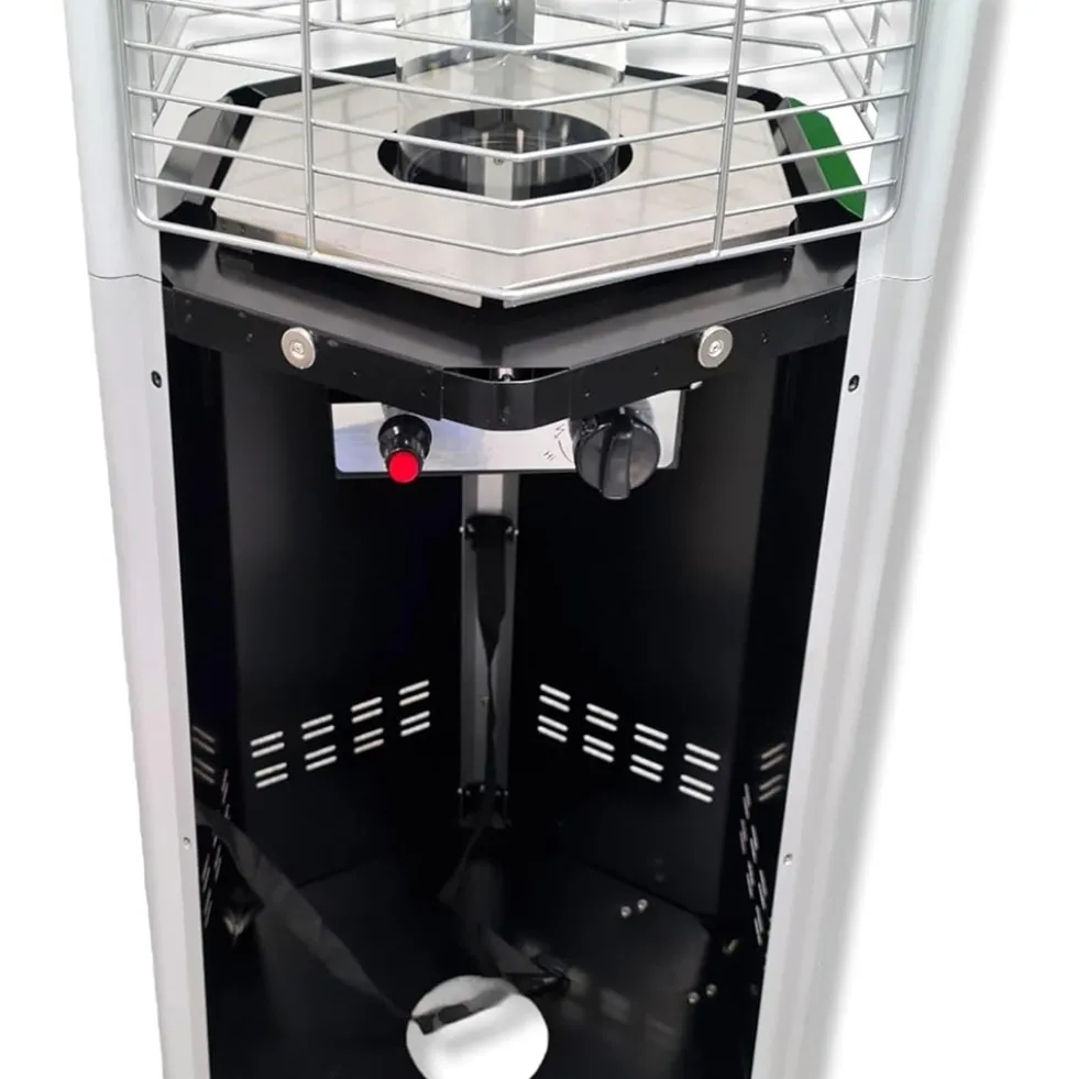 Stufa aerea piramide a gas da esterno LBH HEXAGON 12,5kw nera C LINE
