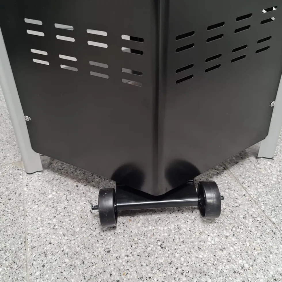 Stufa aerea piramide a gas da esterno LBH HEXAGON 12,5kw nera C LINE
