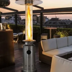 Stufa a gas cilindrica a fungo fire glass KE2020/INOX 13kw stufa a piramide per esterno