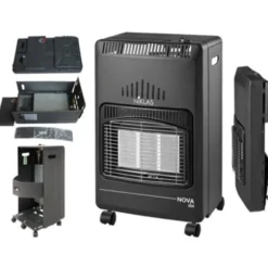 Stufa a gas gpl ad infrarossi NIKLAS NOVA SLIM pieghevole 4200W nera