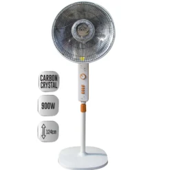 Stufa elettrica oscillante a piantana CARBON CRYSTAL 900W h.142 cm. DCG SA9680