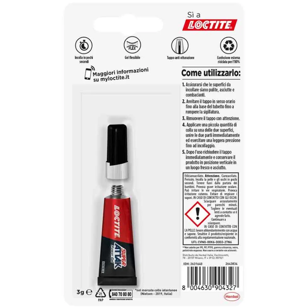 SUPER ATTAK Power gel gr.3 adesivo istantaneo universale flessibile per tutti i materiali